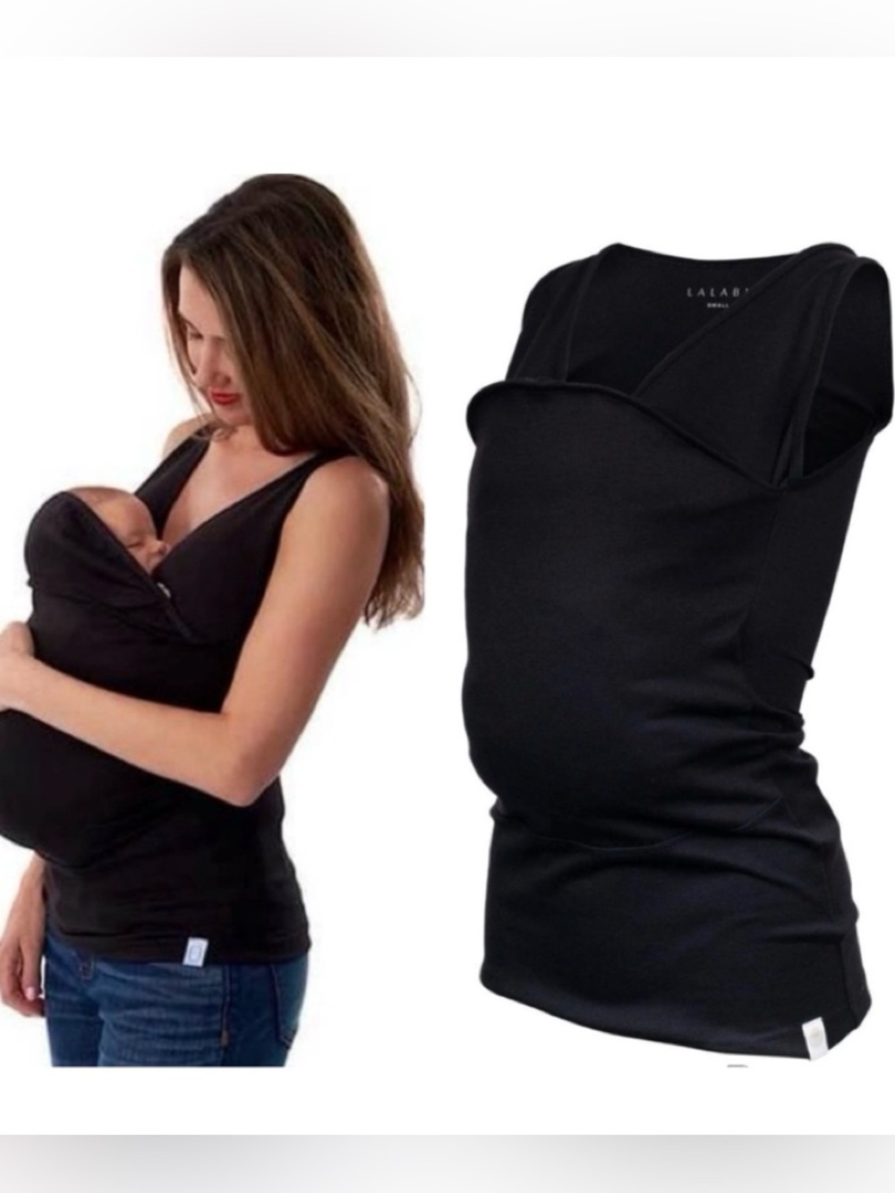 NEW LALABU Soothe Shirt Baby Wearing Tank Top - Medium Black